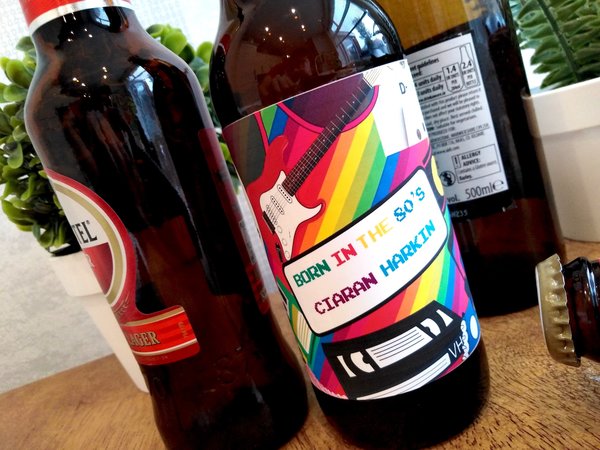 Decades Birthday Bottle Label 50s,60s,70s,80s,90s Personalised Personalized!Big Birthday Keepsake Nostalgia, Retro,Beer,Gin,Win,Prosecco