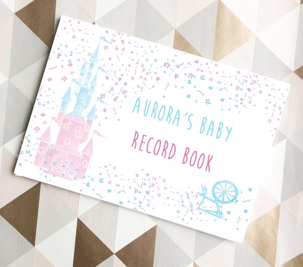 Sleeping Beauty Baby Record Book  Personalised Personalized Gift Perfect For Fairytale Babies,Baby Shower Gift,Memory Book Princess Story