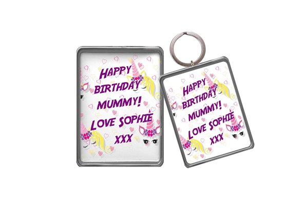 Unicorn Keychain Magnet Mummy Birthday Personalised Personalized!Perfect Mother's Day, Mum, Mummy Birthday Keyring Gift