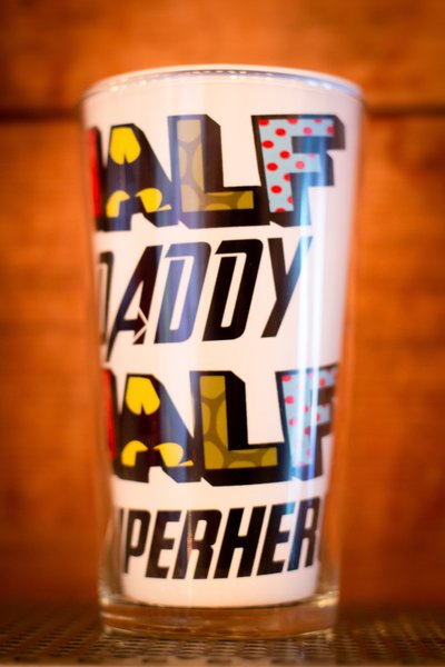 Half Superhero Half Daddy Mummy Personalised Beer Glass Perfect gifts for weddings, birthdays, wedding party presents, personalized Barware