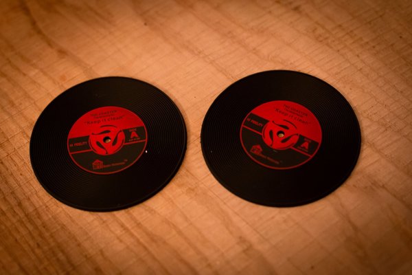 Record Vinyl Coasters Rubber 4 & 6 Pack! Perfect gift for any Vinyl Fan Disk Jockey! Gift! Music Themed Vinyl Record Music Themed Party