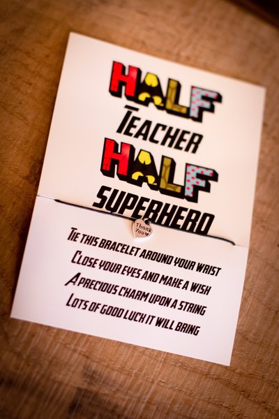 Half Teacher, Half Superhero Bracelet !School Gift, Teaching Assistant Teacher Present Superhero Comic Themed Half Daddy Half Mummy Mommy
