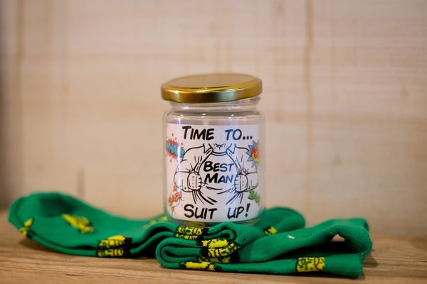 Superhero Wedding Socks in Jar! Will You Be My Best Man,Groomsman,Usher,Paige Boy, Father of Bride/Groom Gift Superhero Wedding Comic Heroes