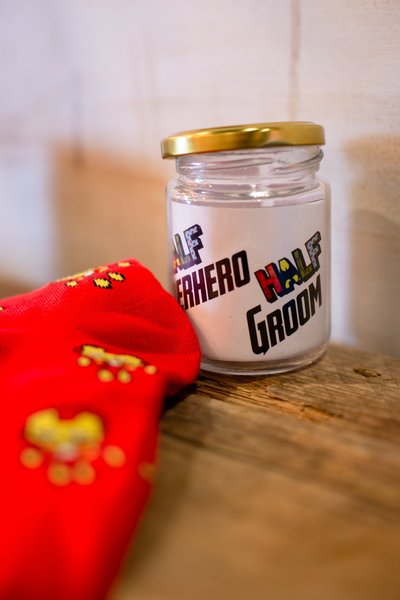 Half Superhero Wedding Socks in Jar! Will You Be My Best Man,Groomsman,Usher,Paige Boy, Father of Bride/Groom Gift Superhero Wedding Comic