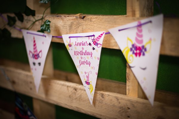 Unicorn Bunting Birthday Party Personalised Personalized Perfect For Unicorn Parties Decorations, Sleep Overs, Pamper Parties,Girls Birthday