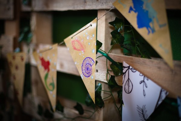 Fairytale Bunting Birthday Wedding Parties Beauty and the Beast Little Mermaid Alice in Wonderland Aladdin Pocahontas Cinderella Colour