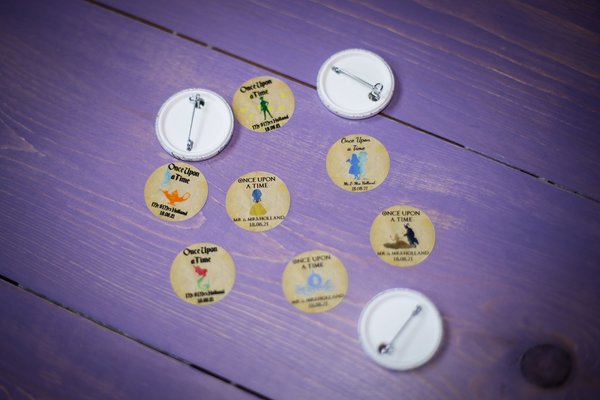 Fairytale Badges Beauty and the Beast Aladdin Little Mermaid Rapunzel Sleeping Beauty Cinderella Alice Personalised Personalized Custom Pin