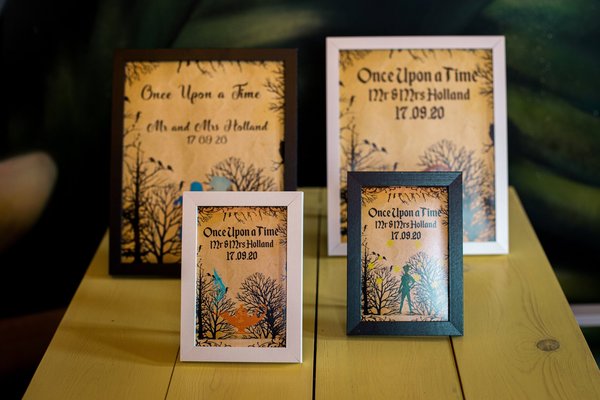 Fairytale Woodland Framed Print Wedding Beauty and Beast,Peter Pan,Alice,Little Mermaid,Aladdin,Rapunzel Lanterns Personalized Personalised