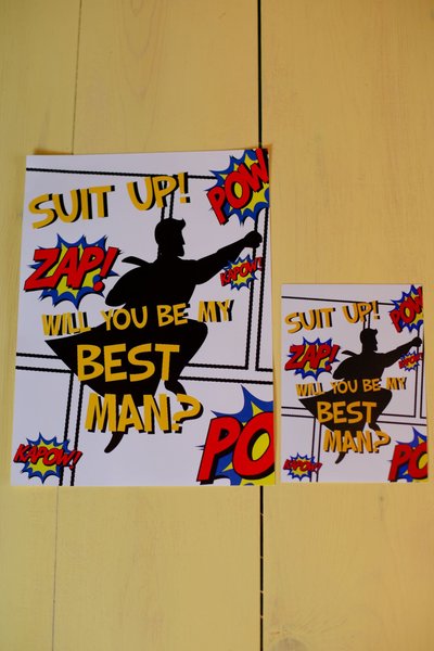 Comic Themed Wedding Poster Print Personalised Personalized!Will You Be My Best Man,Groomsman,Usher,Paige Boy?Superhero Wedding,Comic Book