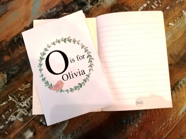 Alphabet Letter Notebook Notepad Jotter Featuring Name and Letter Personalised Personalized Stationary School College University Books Gift