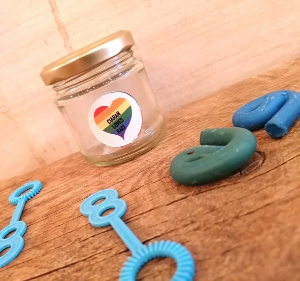 Love Heart Rainbow Modelling Clay Wedding ,Favour Favor Anniversary,Pride Party, Gay Lesbian Wedding,LGBT Personalised Personalized