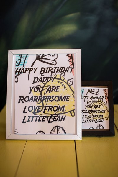 Dinosaur Framed Print My Daddy Mummy is Roarsome Personalised Personalized!Perfect Father's Day, Dad, Mum, Mummy Daddy Birthday Present