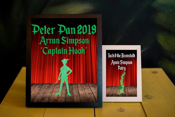 Pantomime Framed Print For Cast and Crew Beauty and Beast,Peter Pan,Dick Whittington,Aladdin,Rapunzel,Jack and the Beanstalk,Snow White Gift