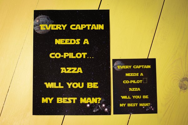 Space Poster Print Will You Be My Best Man,Groomsman,Usher,Paige Boy?Personalised Personalized!Perfect for Space,SCI FI Custom Co Pilot Cap