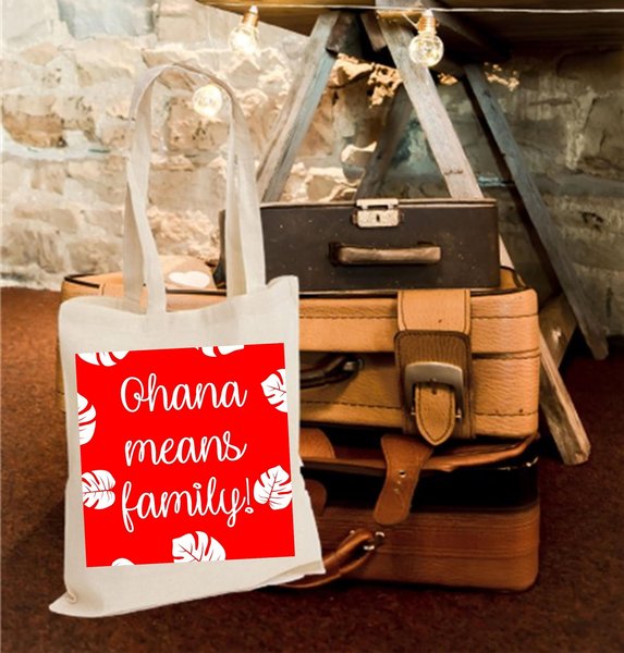 Ohana Tote Bag Personalized Personalised Children's Shopping Bag Gift, Mother's Day Gift, Ohana Means Family Gift Wedding Present Tote Bag