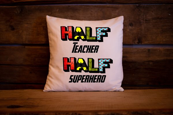Half Superhero Half Best Man Cushion, Paige Boy, Usher, Groomsman,Wedding Cushion Personalised Personalized!Teacher Teaching Assistant Gift