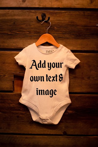 Custom Baby Grow With Own Images and Text Personalised Personalized Newborn Birthday Mothers Fathers Day Gift Christmas Easter Christenning