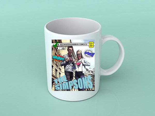 Comic Book Mug Custom Personalised Personalized Superhero Wedding Couple, Anniversary, Father's Mother's Day, Birthday Gift Engagement