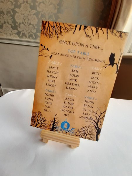 Cinderella Table Plan Correx Board Wedding Seating Chart Plan Fairytale Fairytale Woodland Table Plan Wedding Custom Personalised Carriage