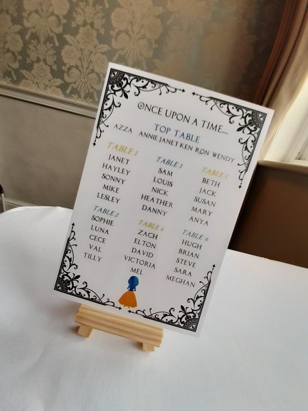 Snow White Table Plan Correx Board Wedding Seating Chart Plan Fairytale Colour Silhouette Table Plan Wedding Custom Personalised White