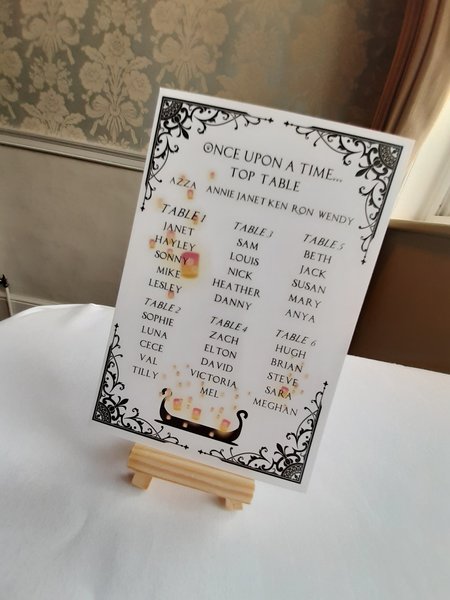 Fairytale Rapunzel Table Plan Correx Board Wedding Seating Chart Plan Fairytale Table Plan Wedding White Personalised Personalized