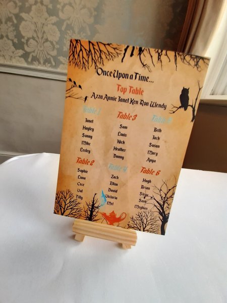 Aladdin Table Plan Correx Board Wedding Seating Chart Plan Fairytale Woodland Table Plan Wedding Decorations Custom Personalised Genie