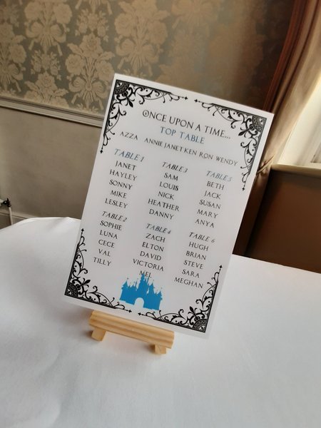 Fairytale Castle Silhouette Table Plan Correx Board Wedding Seating Chart Plan White Table Plan Wedding Custom Personalised Personalized