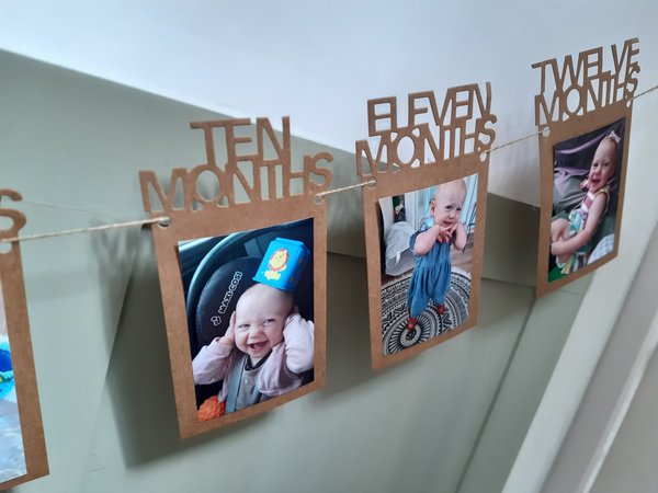 1st Birthday Bunting Garland Banner Baby Boys Girls Decor First Birthday Photo Banner Milestone Banner Decorations Brown Birthday Bunting