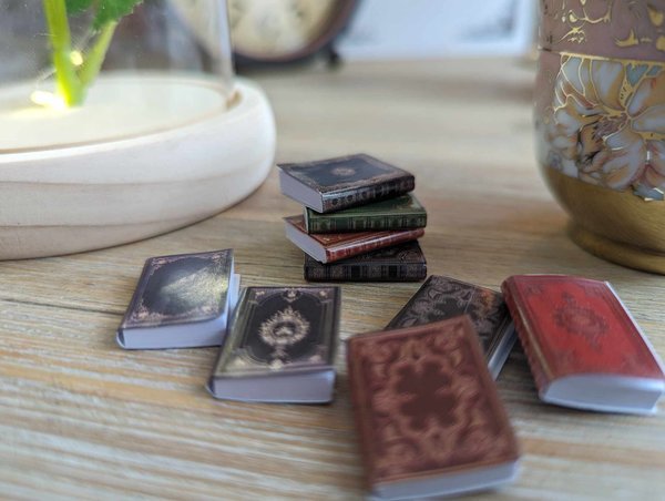 9 Miniature Books Model, Dollhouse Decoration Accessories, Mini Study Room Decorative Ornaments, Mini Book Beauty and the Beast Fairytale