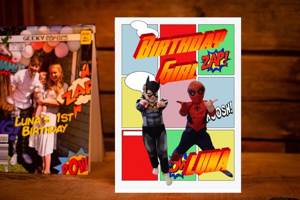 Birthday Comic Guestbook Personalised Personalized! Custom Birthday Gift, Superhero, Comic Book Perfect for Themed Superhero Party Comic