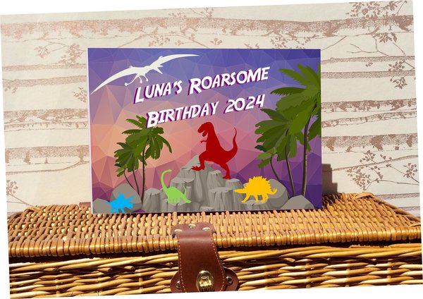 Dinosaur Birthday Book Custom Personalised Personalized Guestbook Birthday Party Decor Decorations Themed Parties Custom Presents