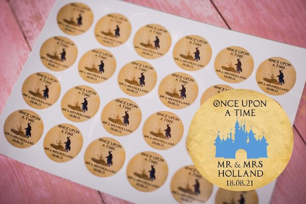 Fairytale Castle 100 x Stickers Self adhesive Personalised Personalized Custom Labels Stickers Jars, Candles, Craft, Wedding Colour