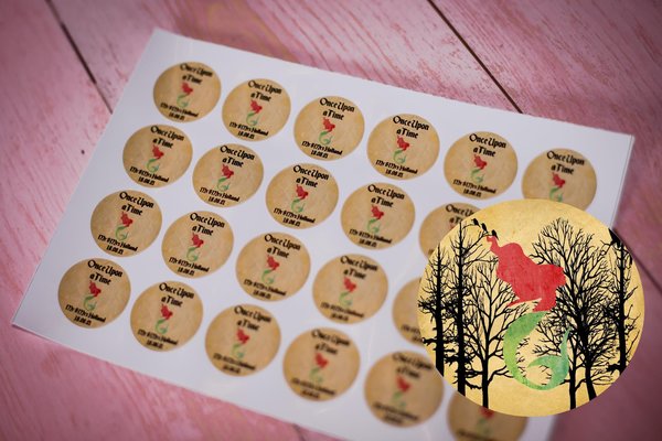 Little Mermaid Woodland 100 x Stickers Self adhesive Personalised Personalized Custom Labels Stickers Jars, Candles, Craft, Wedding, Logo,