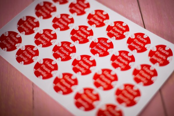 Ohana 100 x Stickers Self adhesive Personalised Personalized Custom Labels Stickers Jars, Candles, Craft, Wedding, Logo