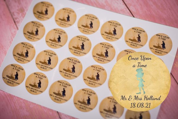 Mad Hatter 100 x Stickers Self adhesive Personalised Personalized Custom Labels Stickers Jars, Candles, Craft, Wedding, Logo