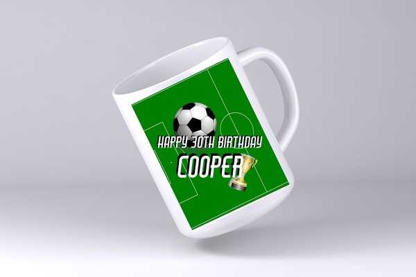 Football Soccer Birthday Personalised Personalized Birthday Present Football Coffee Tea Sports Gift Male Man Gift Team Logo Custom Name