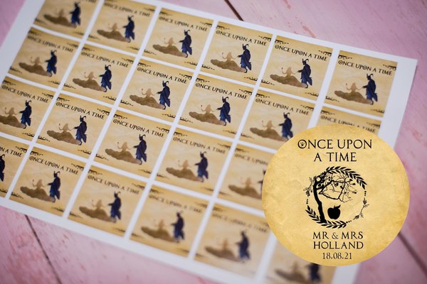 Snow White 100 x Stickers Self adhesive Personalised Personalized Custom Labels Stickers Jars, Candles, Craft, Wedding, Logo, Gloss