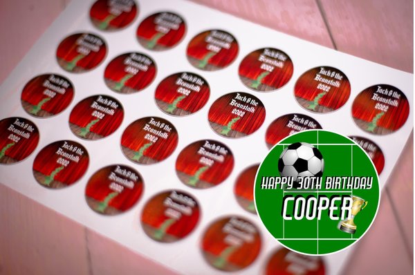 Football Stickers 100 x Stickers Self adhesive Personalised Personalized Custom Labels Stickers Jars Party Bags Stickers Football Player
