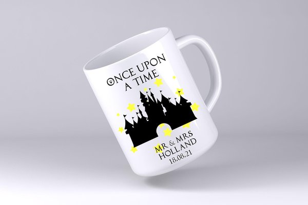 Fairytale Castle Wedding Mug Custom Personalised Personalized Name Mother Day Mum's Kitchen Gift Mug Cup Coffee Tea Teacher Gift Silhouette
