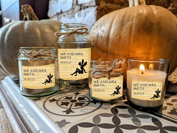 Tinkerbell Neverland Storybook Candle Fairytale Candle Home Favors Favours Custom Personalised Personalized Small, Medium, Large, Wax Fill