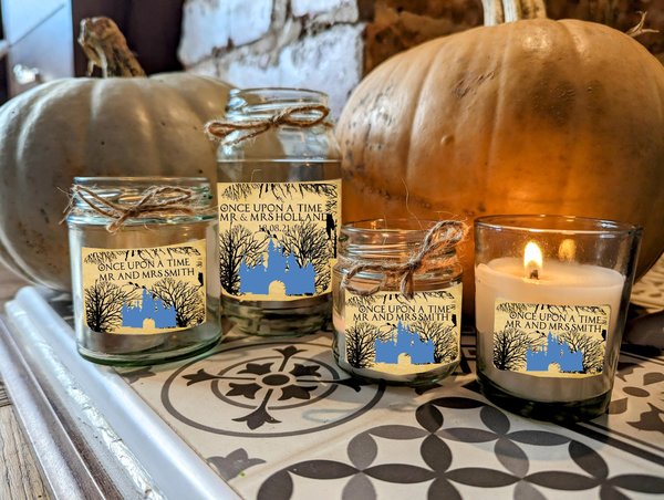 Fairytale Castle Woodland Candle Fairytale Candle Home Favors Favours Custom Personalised Personalized Small, Medium, Large, Wax Fill