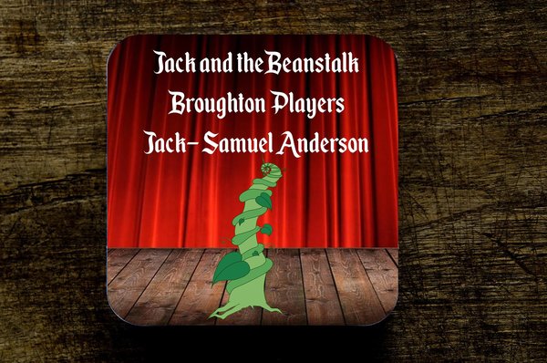 Pantomime Thank You Gift Coasters Beauty and Beast,Peter Pan,Dick Whittington,Aladdin,Rapunzel,Jack and the Beanstalk,Snow White Present