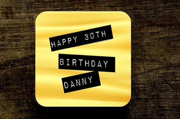 Gold Birthday Coaster Gift Presenet 80s 90s Themed 21st 30th 40th 50th 60th 70th Personalized Personalised Custom Present Gift For Big
