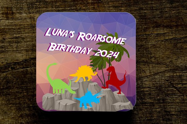 My Daddy Mummy is Roarsome Dinosaur Coaster Personalised Personalized!Perfect Father's Day, Dad Daddy Birthday Beer Coffee Tea Brew Coaster
