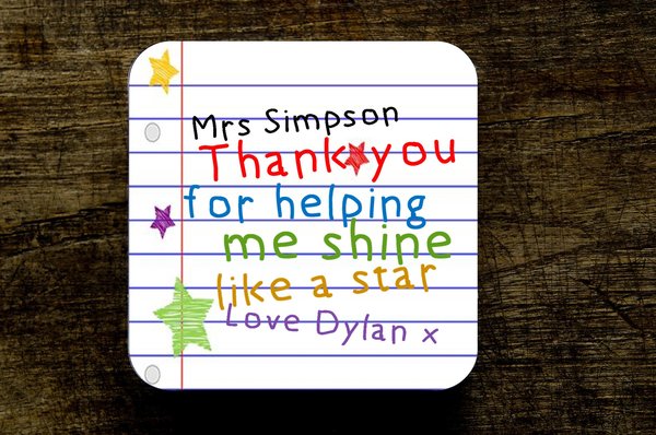 Thank You Teacher Coaster ' Really Important Coaster For Tea Coffee' Personalised Personalized!School Gift, Teaching Assistant Present