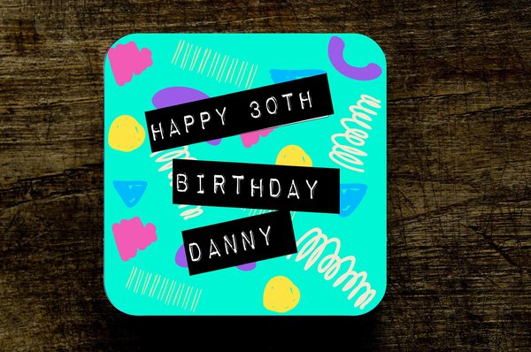 Retro Birthday Coaster Gift Presenet 80s 90s Themed 21st 30th 40th 50th 60th 70th Personalized Personalised Custom Present Gift For Big