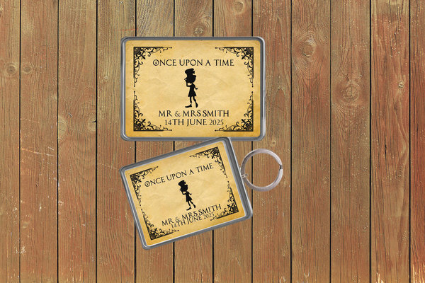 Mad Hatter Fairytale Wedding Keychain  Keyring Magnets Favours Favors Personalized Personalised Custom Brithday Fairytale Wedding Black
