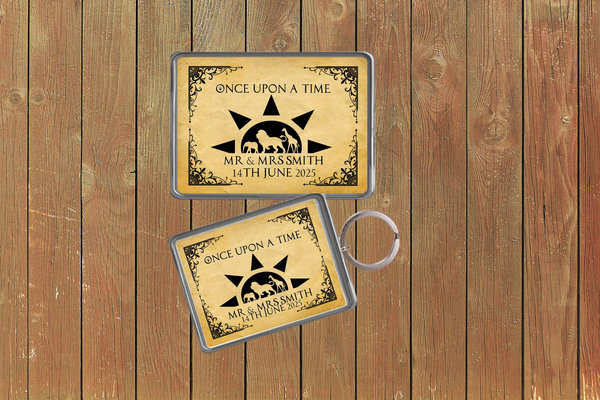 African Sunset Wedding Keychain  Keyring Magnets Favours Favors Personalized Personalised Black Brithday Wedding Lion King of the Jungle
