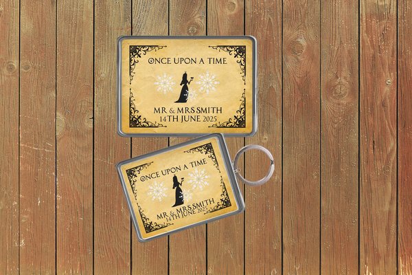 Snow Queen Ice Queen Wedding Keychain  Keyring Magnets Favours Favors Personalized Personalised Custom Brithday Wedding Fairytale Ice Black