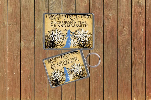 Snow Queen Ice Queen Wedding Keychain  Keyring Magnets Favours Favors Personalized Personalised Custom Brithday Wedding Fairytale Woodland
